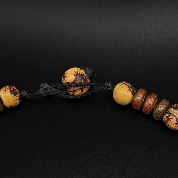 NATURAL Acai Seed Macrame Beaded Necklace - Picture 6 of 6